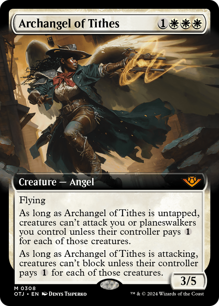 Archangel of Tithes (Extended Art) [Outlaws of Thunder Junction] | Cards and Coasters CA