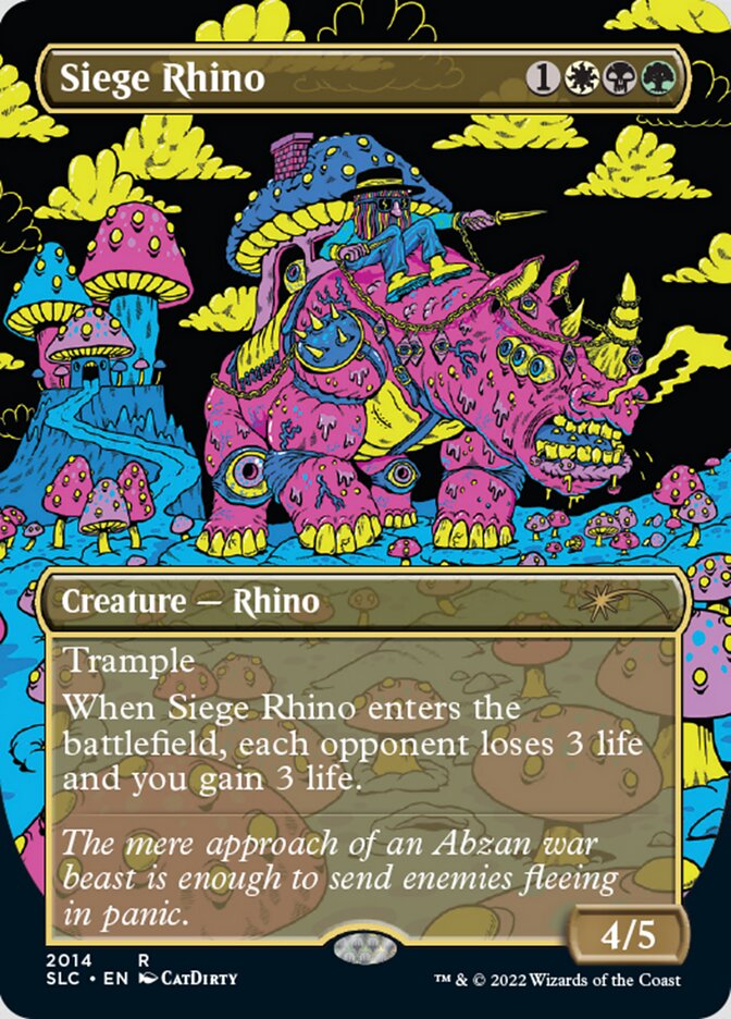 Siege Rhino (Borderless) [Secret Lair Countdown Kit] | Cards and Coasters CA