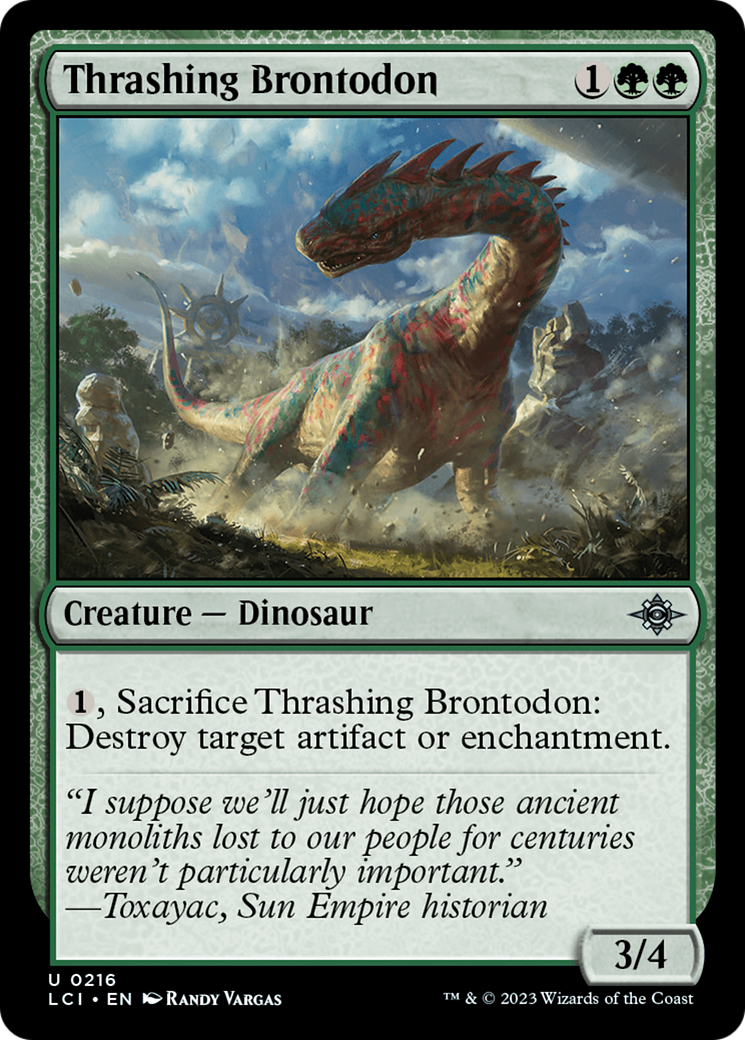 Thrashing Brontodon [The Lost Caverns of Ixalan] | Cards and Coasters CA