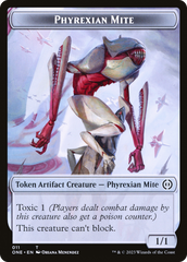 Phyrexian Mite (011) // Phyrexian Golem Double-Sided Token [Phyrexia: All Will Be One Tokens] | Cards and Coasters CA