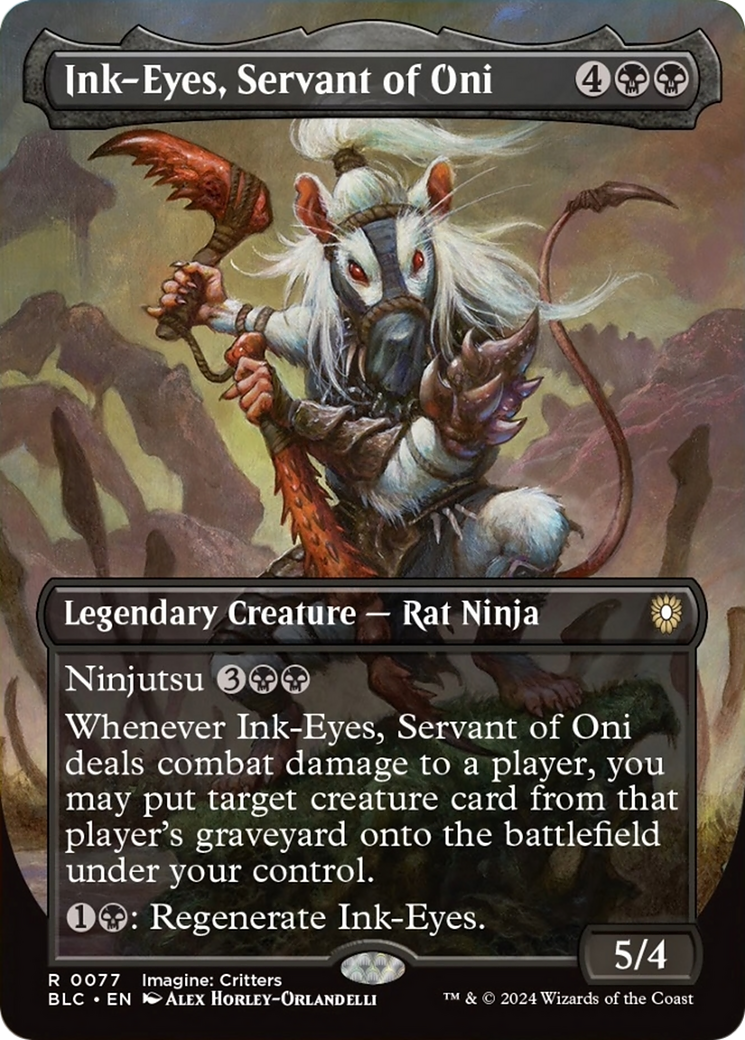 Ink-Eyes, Servant of Oni (Borderless) [Bloomburrow Commander] | Cards and Coasters CA