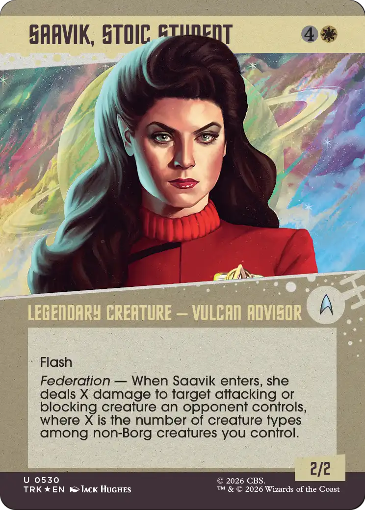 Saavik, Stoic Student (Showcase) (Surge Foil) [Star Trek] | Cards and Coasters CA