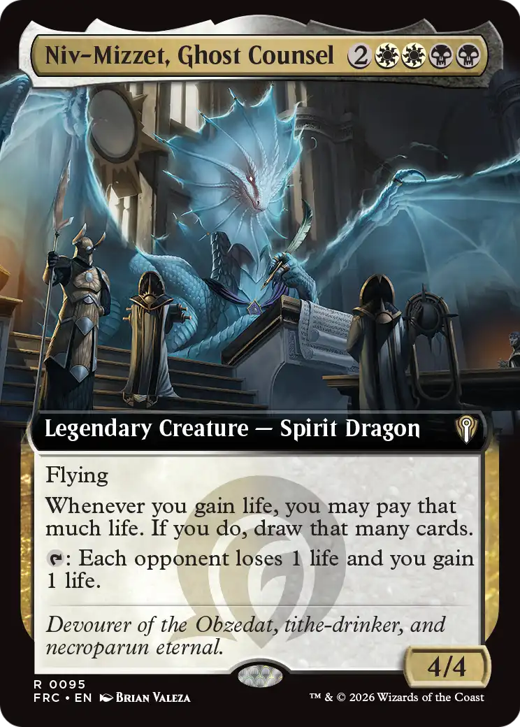Niv-Mizzet, Ghost Counsel (Extended Art) [Reality Fracture Commander] | Cards and Coasters CA