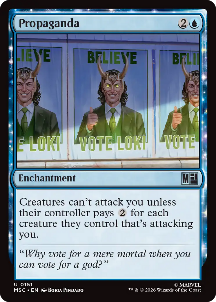 Propaganda (Surge Foil) [Marvel Super Heroes Commander] | Cards and Coasters CA