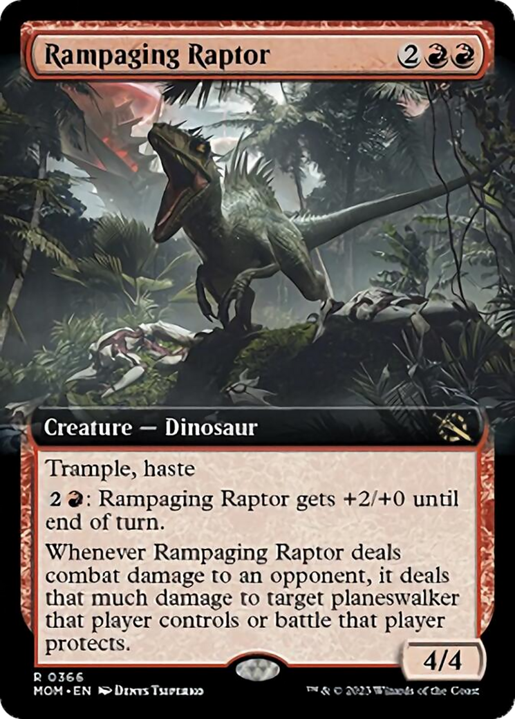 Rampaging Raptor (Extended Art) [March of the Machine] | Cards and Coasters CA