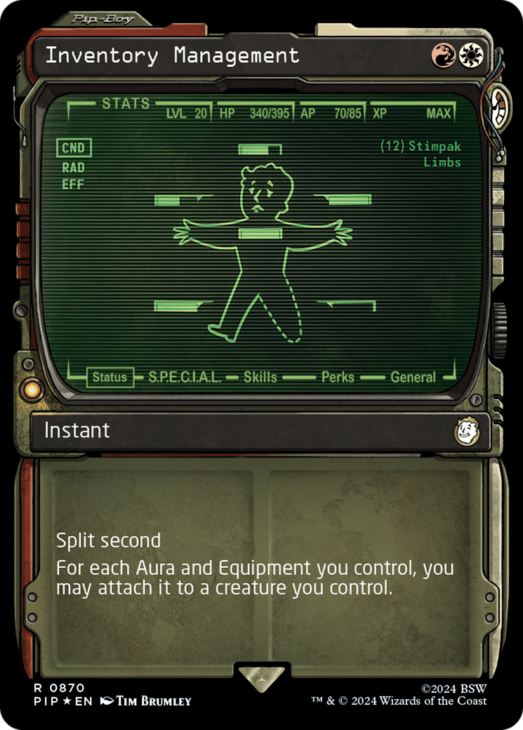 Inventory Management (Showcase) (Surge Foil) [Fallout] | Cards and Coasters CA