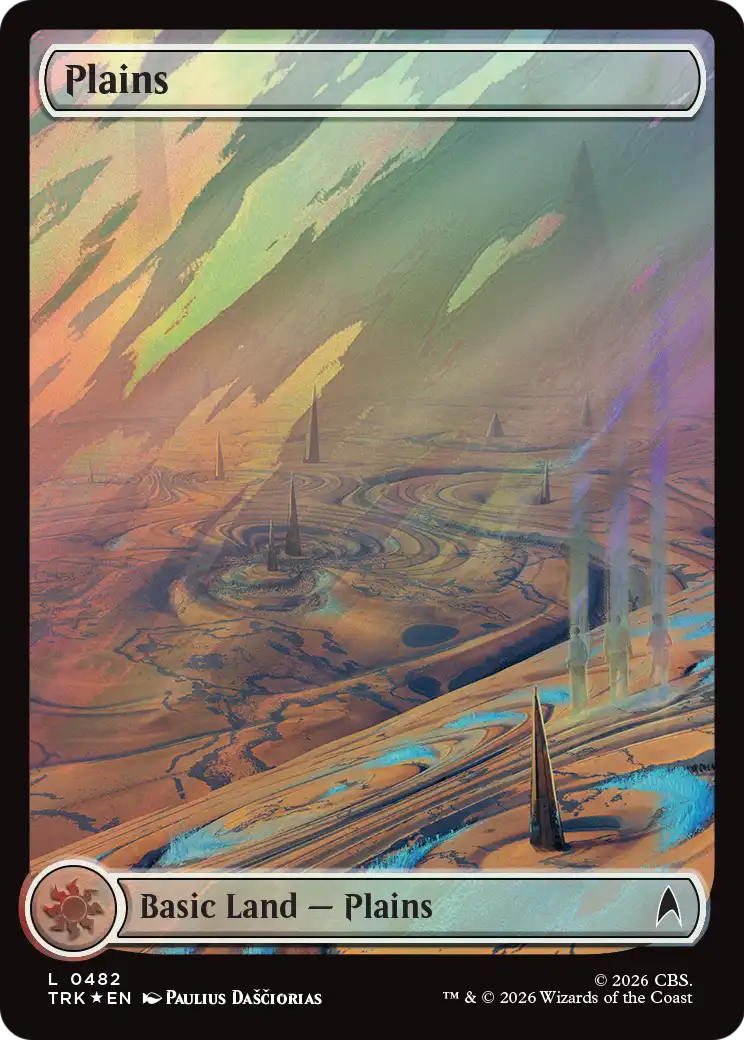 Plains (0482) (Surge Foil) [Star Trek] | Cards and Coasters CA