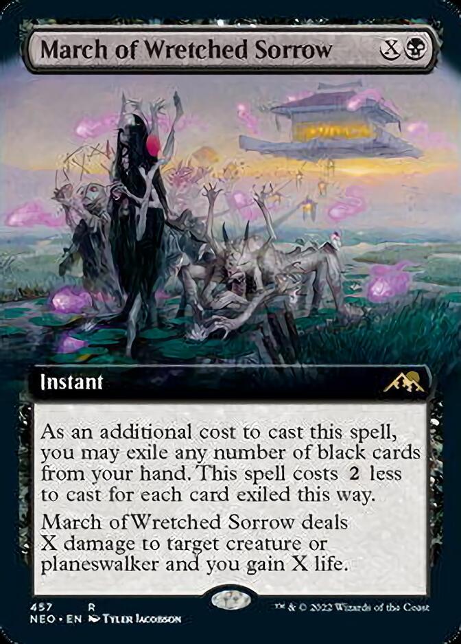 March of Wretched Sorrow (Extended Art) [Kamigawa: Neon Dynasty] | Cards and Coasters CA