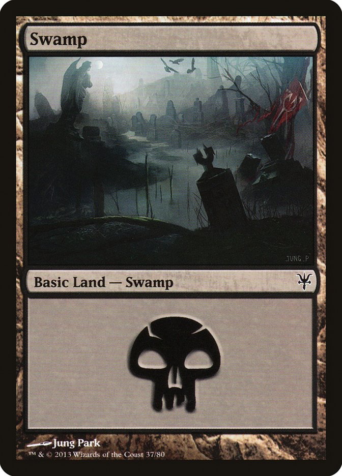 Swamp (37) [Duel Decks: Sorin vs. Tibalt] | Cards and Coasters CA