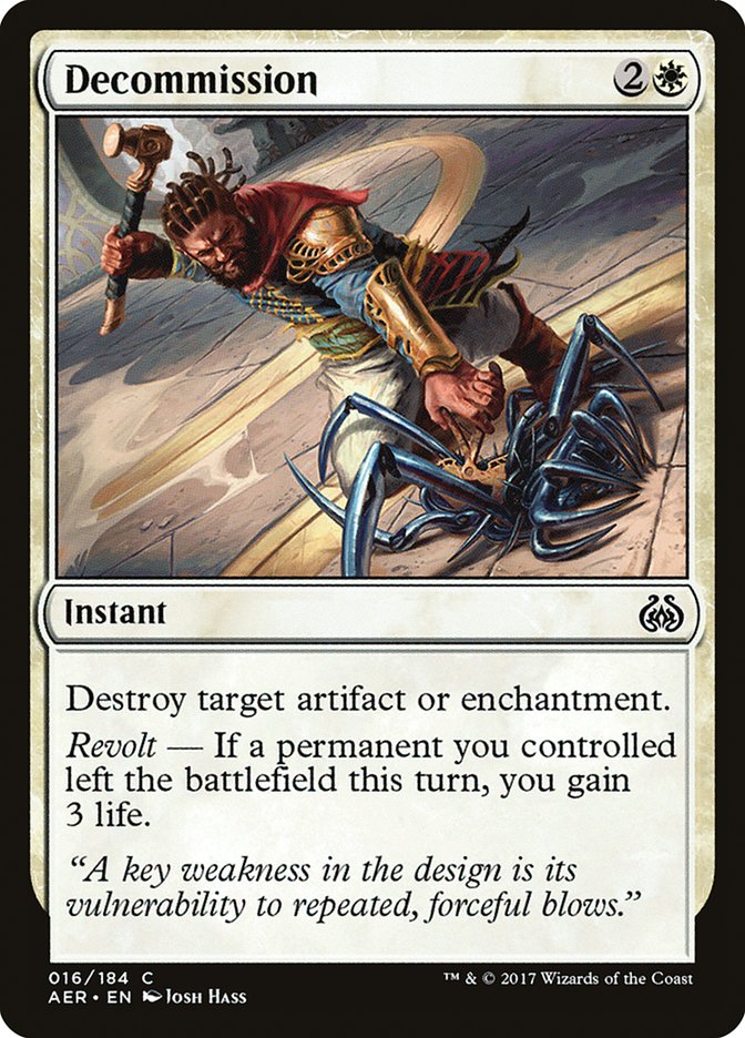 Decommission [Aether Revolt] | Cards and Coasters CA