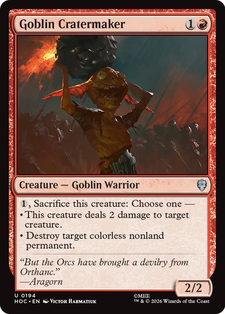 Goblin Cratermaker [The Hobbit: Eternal-Legal] | Cards and Coasters CA