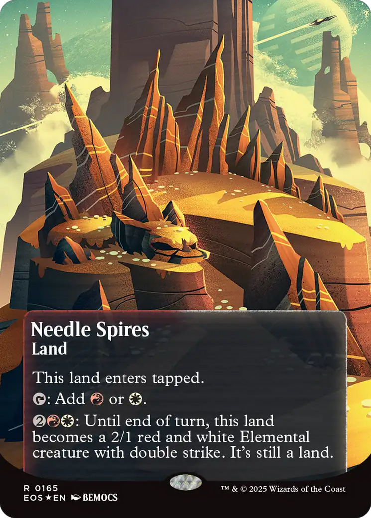 Needle Spires (0165) (Borderless) (Galaxy Foil) [Edge of Eternities: Stellar Sights] | Cards and Coasters CA