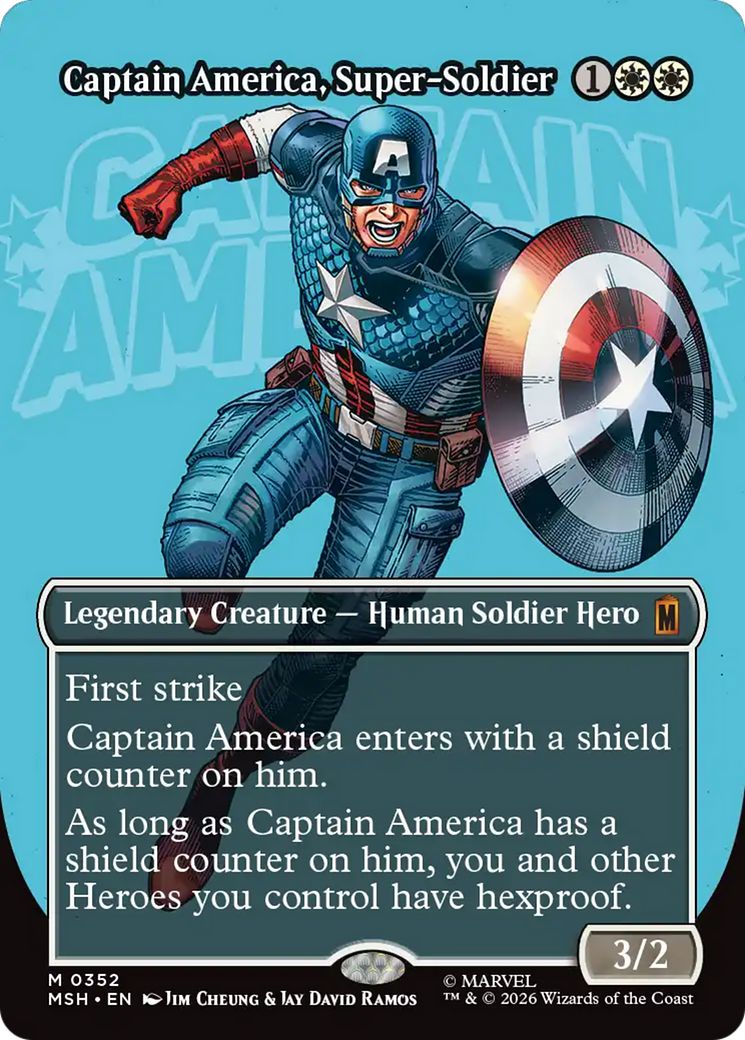 Captain America, Super-Soldier (Borderless) (0352) [Marvel Super Heroes] | Cards and Coasters CA