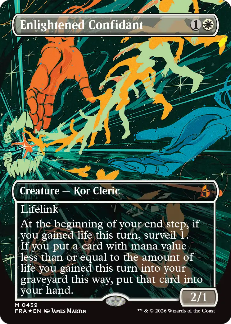 Enlightened Confidant (Borderless) (0439) [Reality Fracture] | Cards and Coasters CA