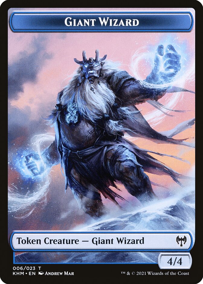 Dwarf Berserker // Giant Wizard Double-Sided Token [Kaldheim Tokens] | Cards and Coasters CA