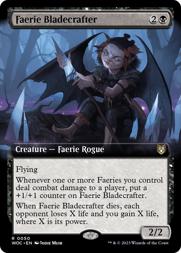 Faerie Bladecrafter (Extended Art) [Wilds of Eldraine Commander] | Cards and Coasters CA