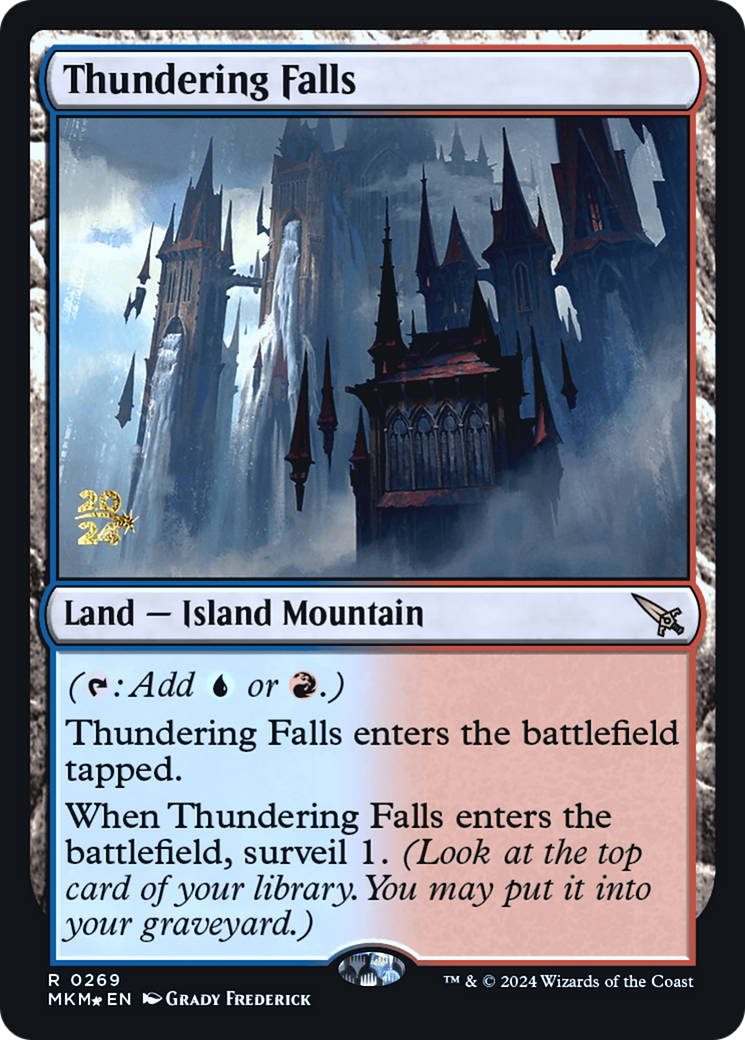 Thundering Falls [Murders at Karlov Manor Prerelease Promos] | Cards and Coasters CA