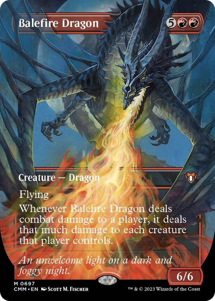 Balefire Dragon (Borderless Alternate Art) [Commander Masters] | Cards and Coasters CA
