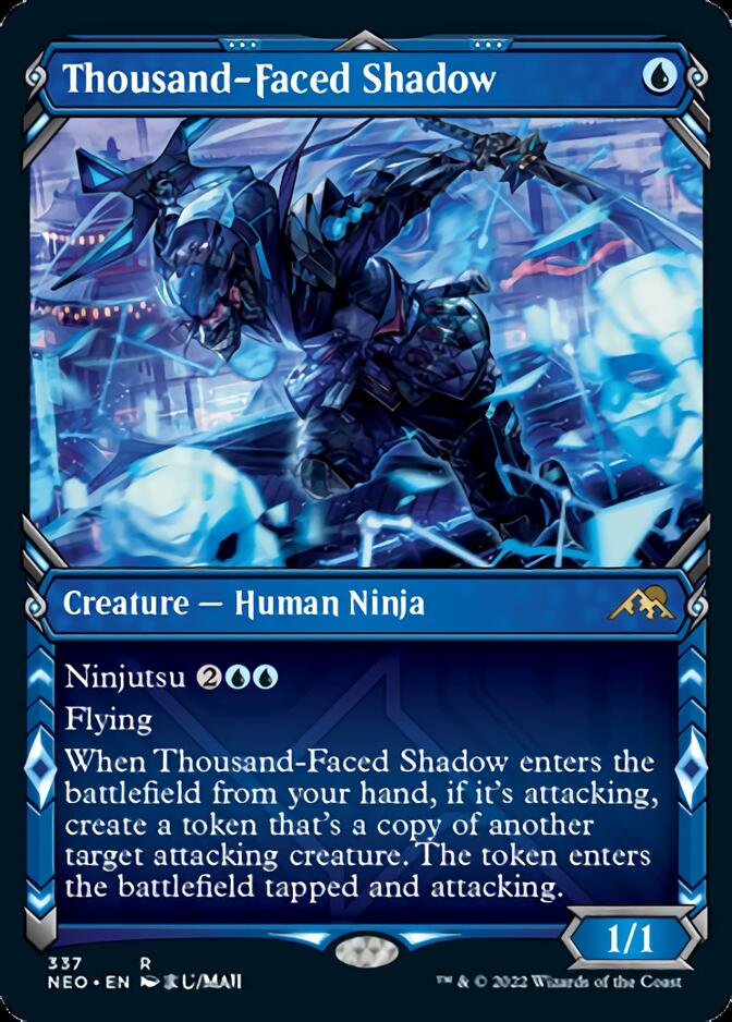 Thousand-Faced Shadow (Showcase Ninja) [Kamigawa: Neon Dynasty] | Cards and Coasters CA