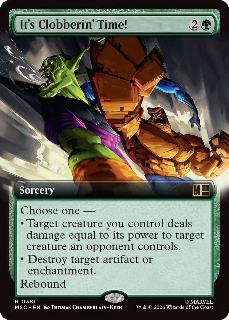 It's Clobberin' Time! (Extended Art) [Marvel Super Heroes Commander] | Cards and Coasters CA