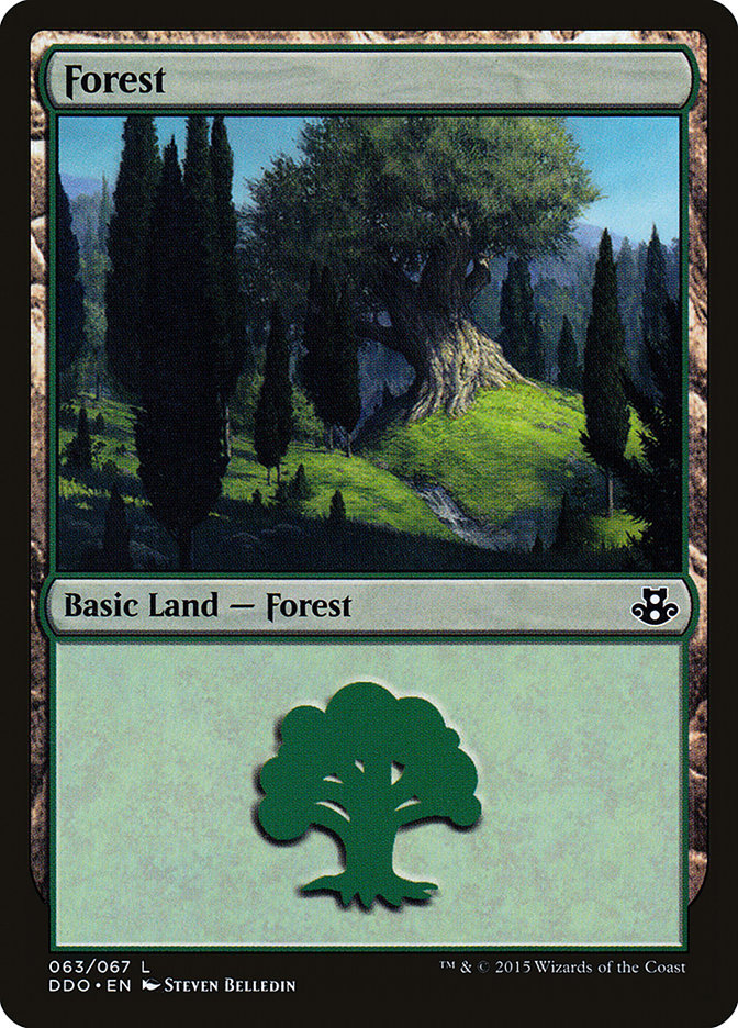 Forest (63) [Duel Decks: Elspeth vs. Kiora] | Cards and Coasters CA