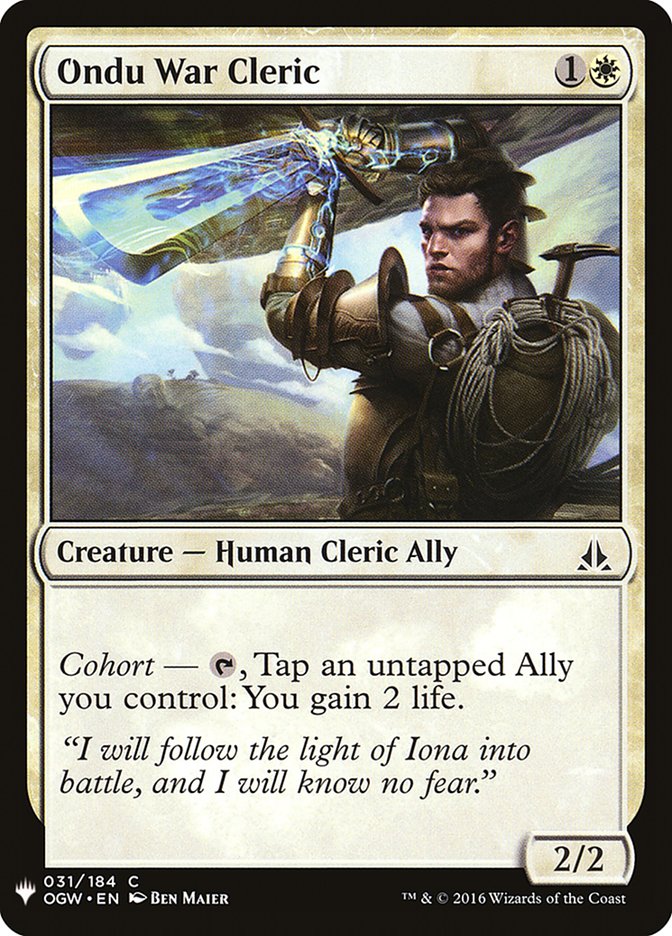 Ondu War Cleric [Mystery Booster] | Cards and Coasters CA