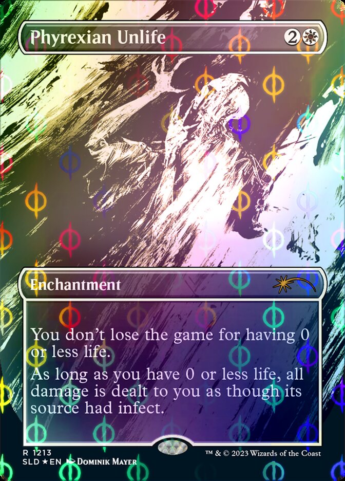 Phyrexian Unlife (Borderless Ichor Step-and-Compleat Foil) [Secret Lair Drop Series] | Cards and Coasters CA