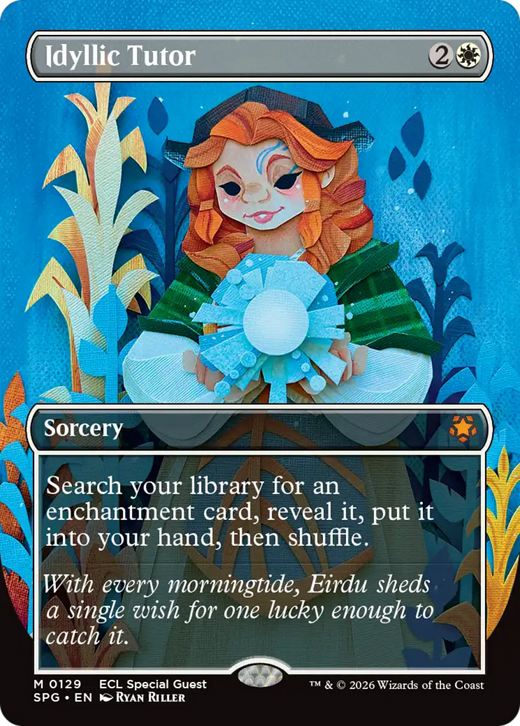 Idyllic Tutor (Borderless) [Lorwyn Eclipsed Special Guests] | Cards and Coasters CA