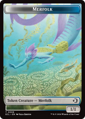 Merfolk // Worm Double-Sided Token [Lorwyn Eclipsed Tokens] | Cards and Coasters CA