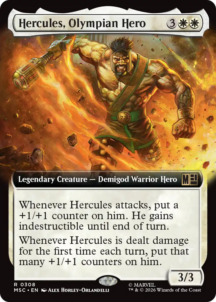 Hercules, Olympian Hero (Extended Art) [Marvel Super Heroes Commander] | Cards and Coasters CA