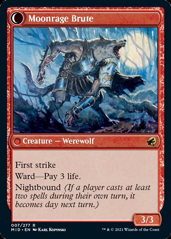 Brutal Cathar // Moonrage Brute [Innistrad: Midnight Hunt] | Cards and Coasters CA