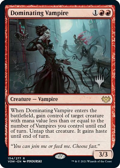 Dominating Vampire (Promo Pack) [Innistrad: Crimson Vow Promos] | Cards and Coasters CA