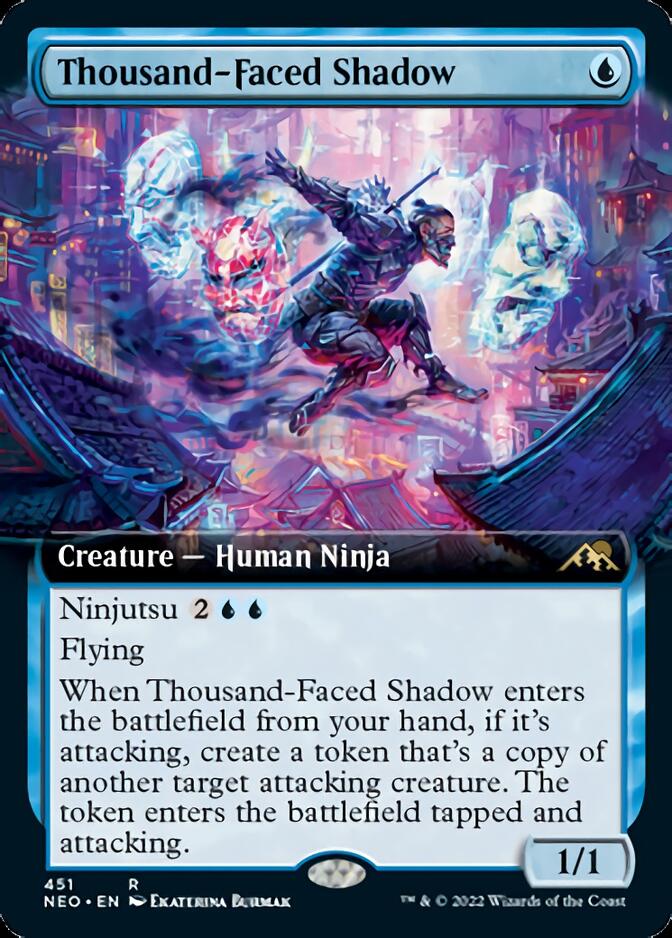 Thousand-Faced Shadow (Extended Art) [Kamigawa: Neon Dynasty] | Cards and Coasters CA