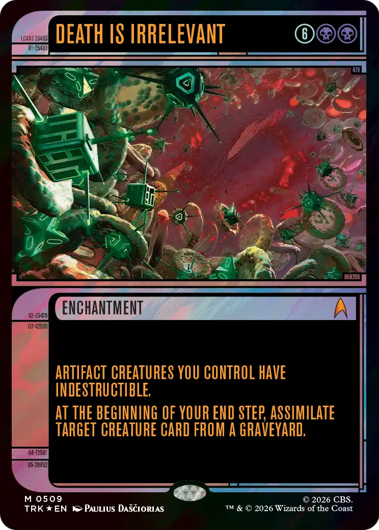 Death Is Irrelevant (Showcase) (Surge Foil) [Star Trek] | Cards and Coasters CA