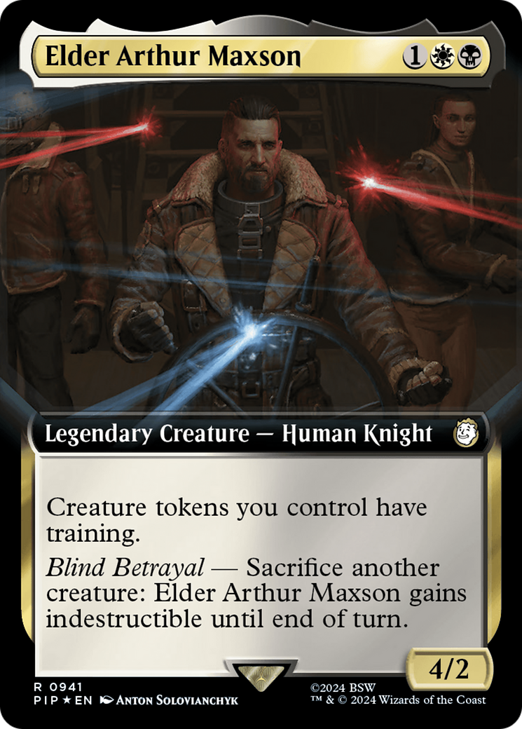 Elder Arthur Maxson (Extended Art) (Surge Foil) [Fallout] | Cards and Coasters CA