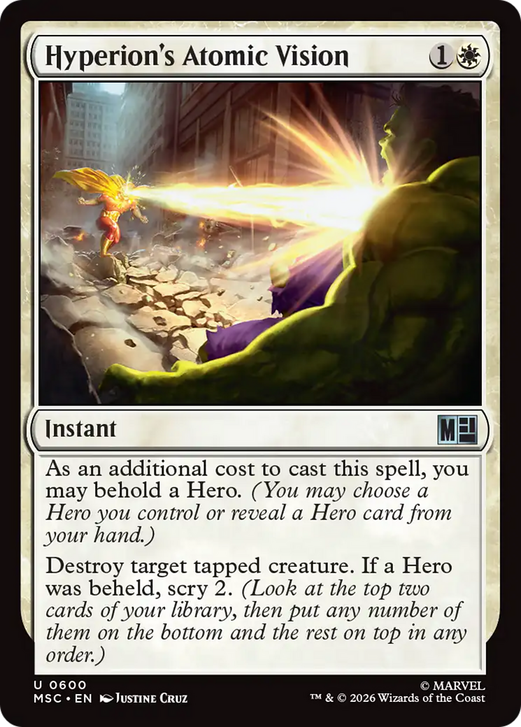 Hyperion's Atomic Vision [Marvel Super Heroes Commander] | Cards and Coasters CA