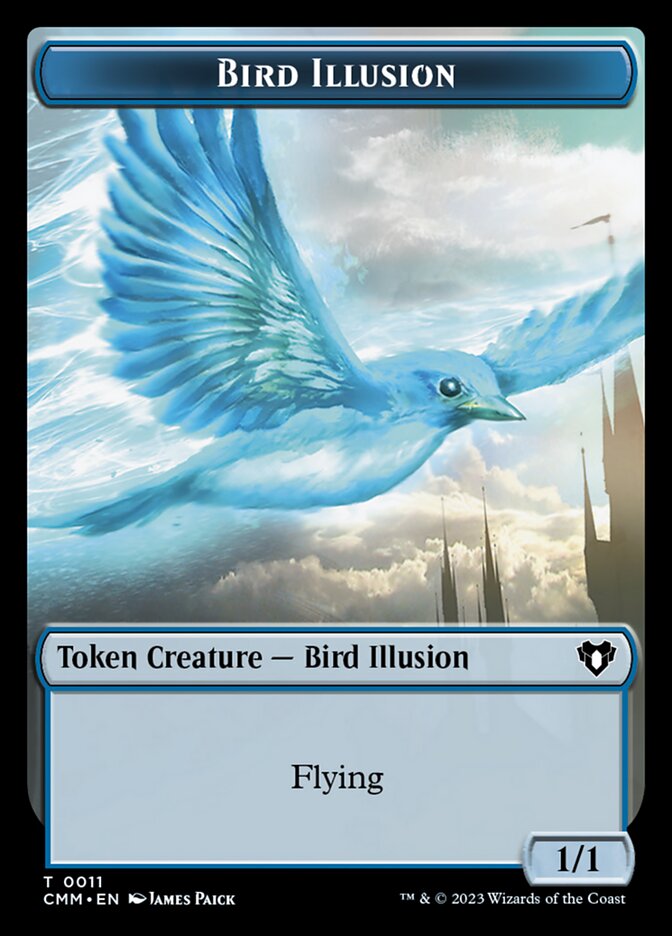 Treasure // Bird Illusion Double-Sided Token [Commander Masters Tokens] | Cards and Coasters CA