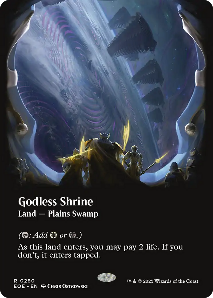 Godless Shrine (Borderless) [Edge of Eternities] | Cards and Coasters CA