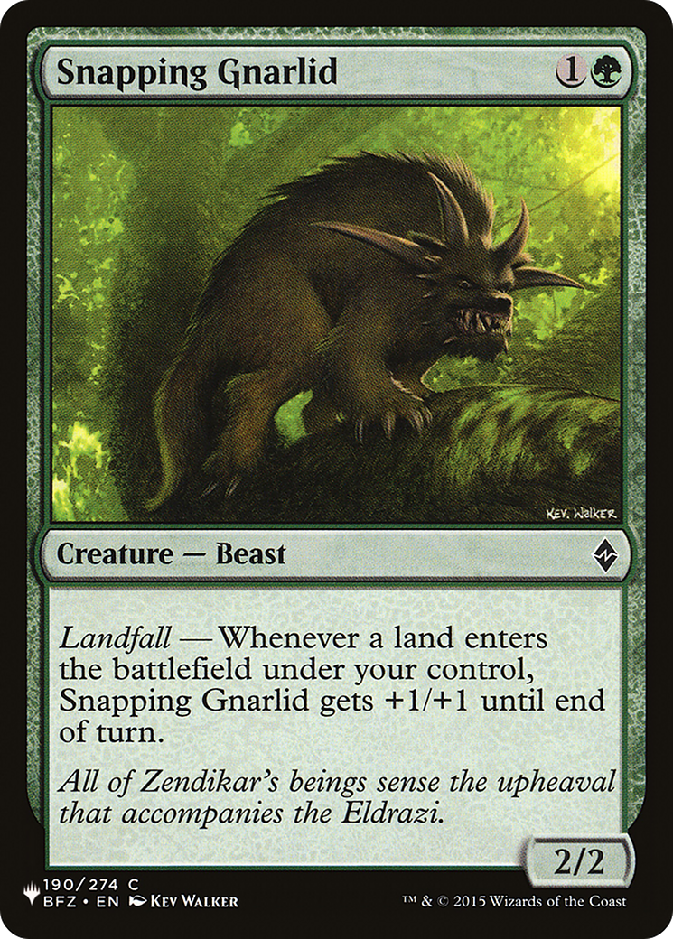 Snapping Gnarlid [The List] | Cards and Coasters CA