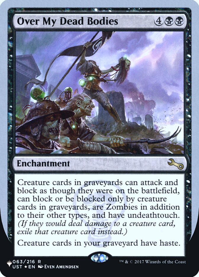 Over My Dead Bodies (Unfinity Foil Edition) [The List] | Cards and Coasters CA