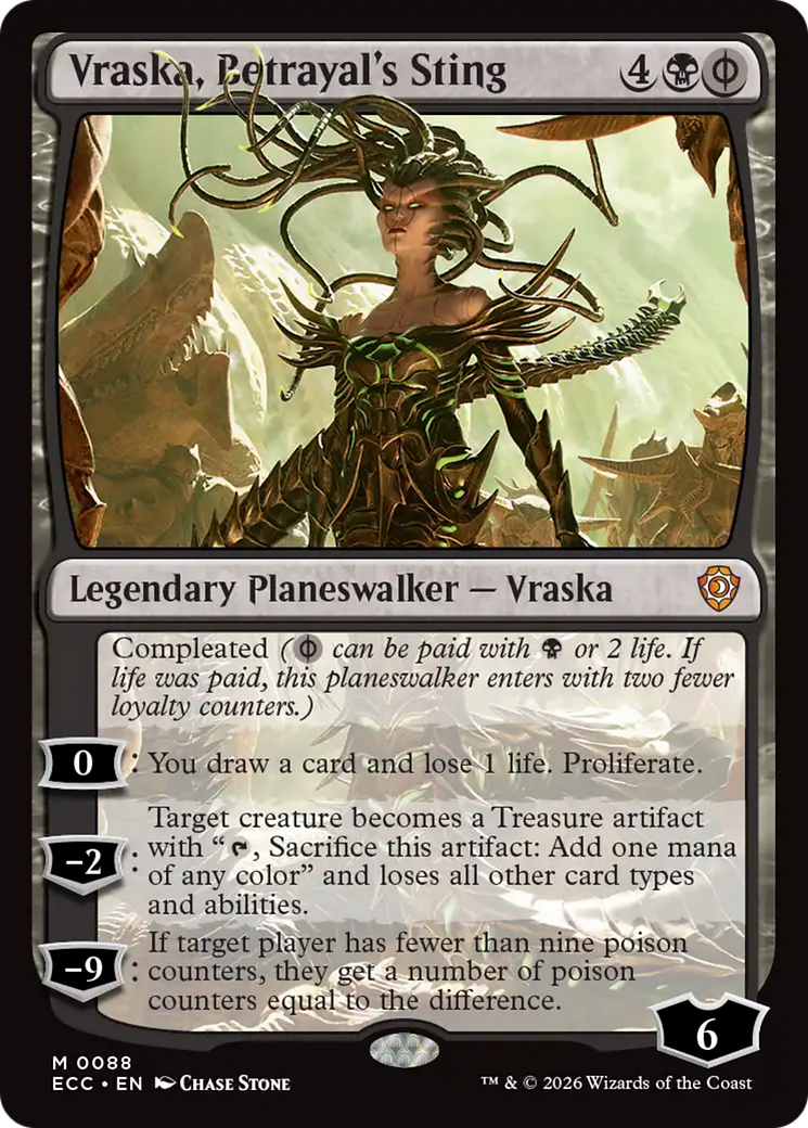 Vraska, Betrayal's Sting [Lorwyn Eclipsed Commander] | Cards and Coasters CA