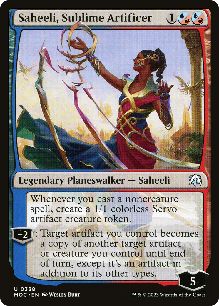 Saheeli, Sublime Artificer [March of the Machine Commander] | Cards and Coasters CA