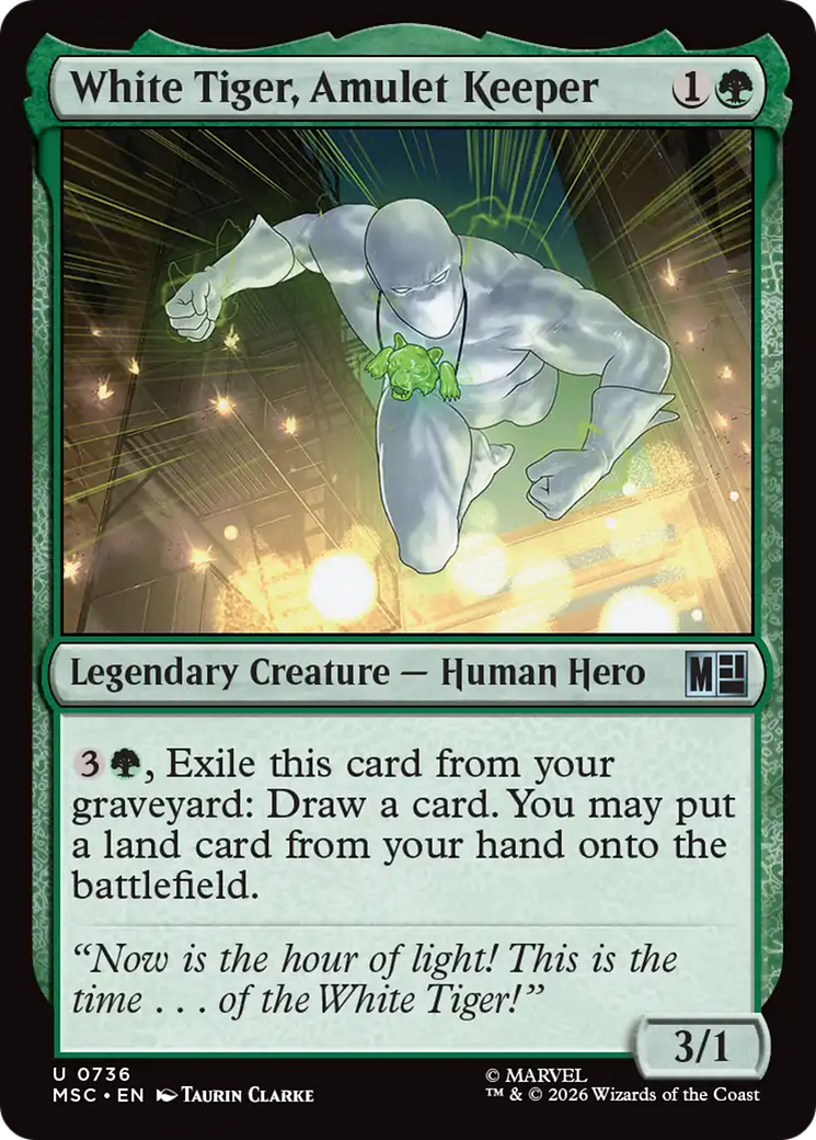 White Tiger, Amulet Keeper [Marvel Super Heroes Commander] | Cards and Coasters CA