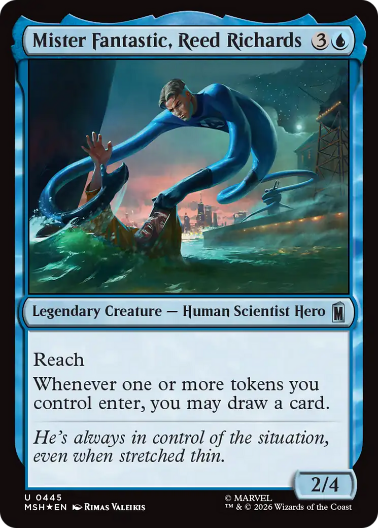Mister Fantastic, Reed Richards (Surge Foil) [Marvel Super Heroes] | Cards and Coasters CA