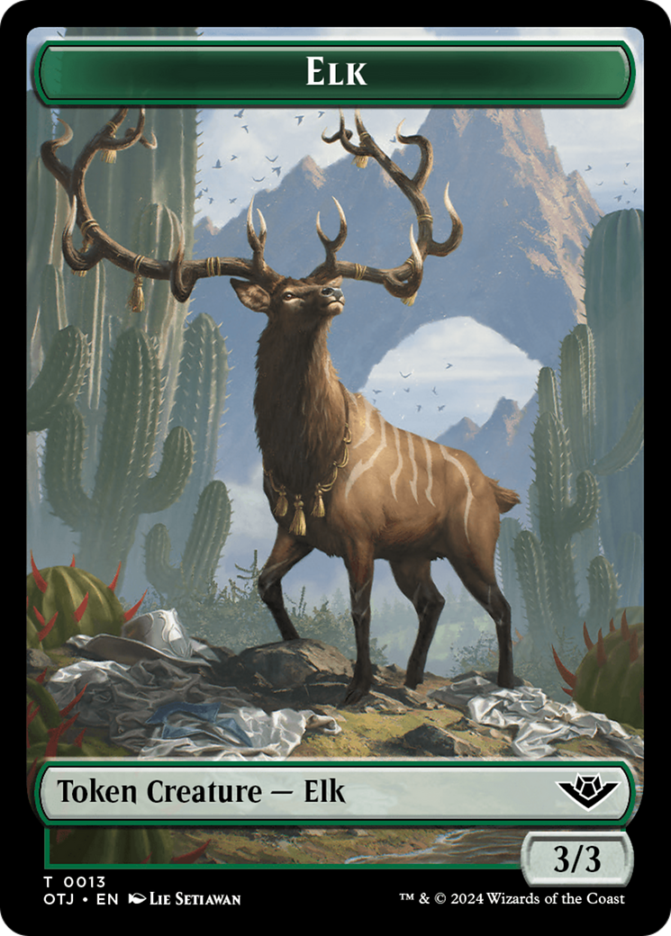 Elk // Plot Double-Sided Token [Outlaws of Thunder Junction Tokens] | Cards and Coasters CA