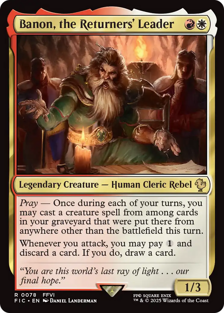 Banon, the Returners' Leader [FINAL FANTASY Commander] | Cards and Coasters CA