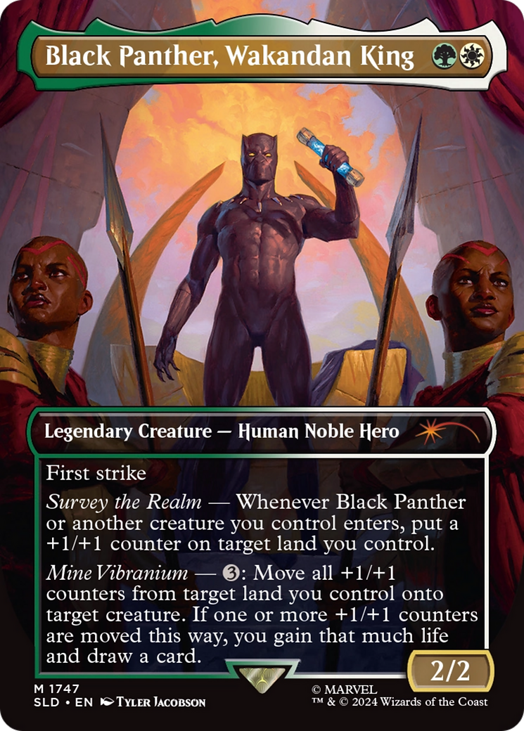 Black Panther, Wakandan King (Rainbow Foil) [Secret Lair Drop Series] | Cards and Coasters CA