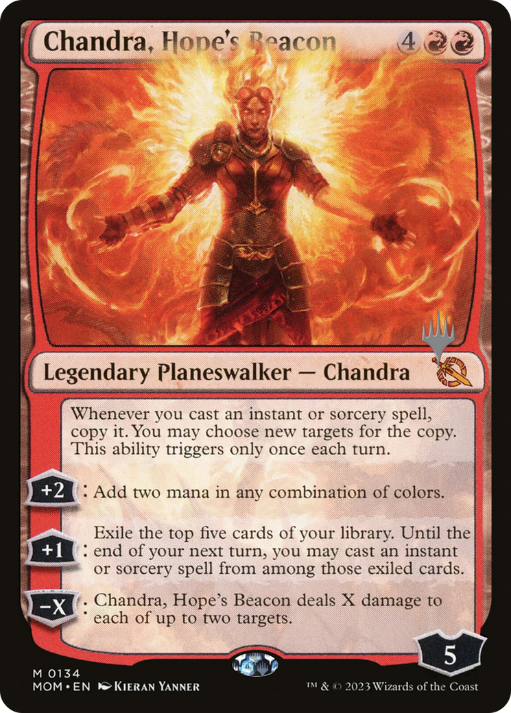 Chandra, Hope's Beacon (Promo Pack) [March of the Machine Promos] | Cards and Coasters CA