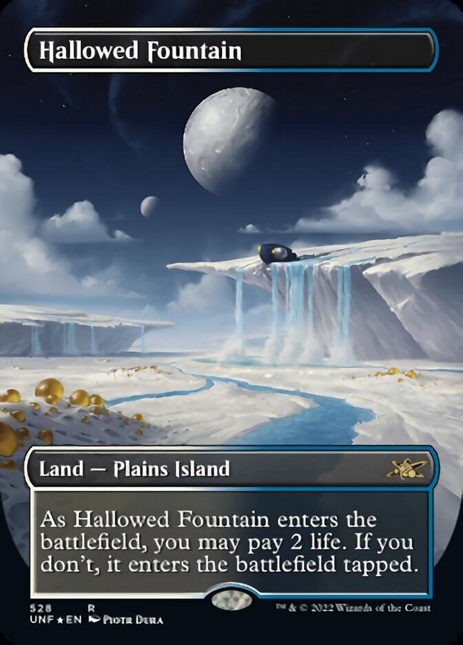 Hallowed Fountain (Borderless) (Galaxy Foil) [Unfinity] | Cards and Coasters CA