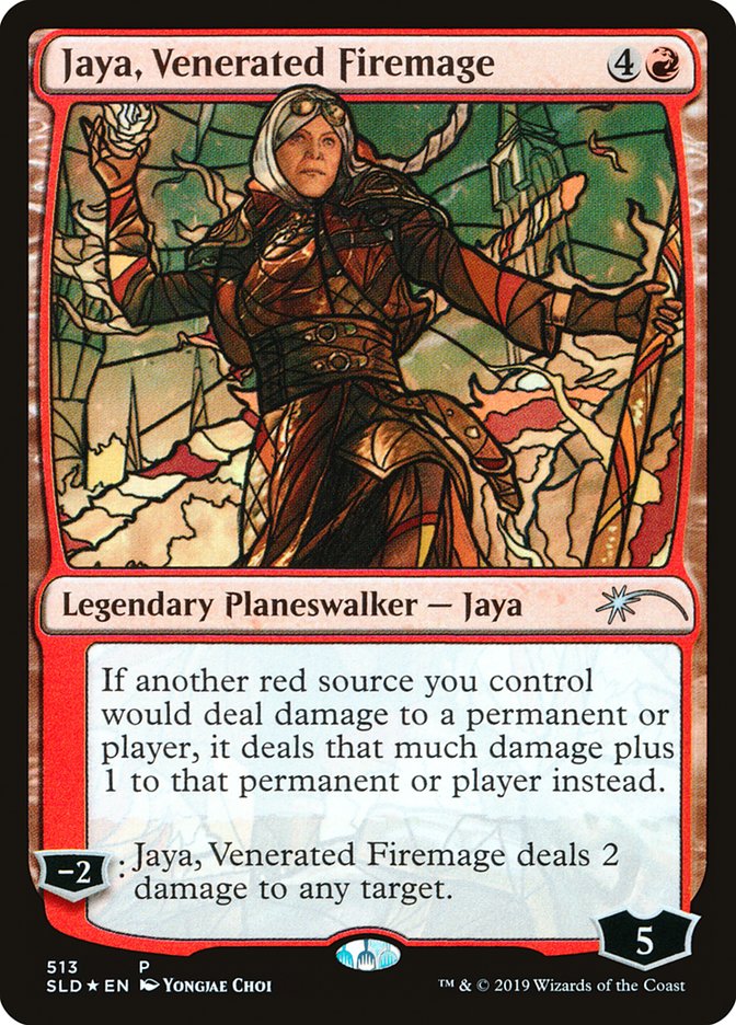 Jaya, Venerated Firemage (Stained Glass) [Secret Lair Drop Promos] | Cards and Coasters CA